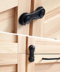 Black 10 Pack Child Safety Cabinet Locks For Drawers, Fridge, Oven, Toilet Seat, And More on wooden cabinets.