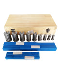 CNC Keyway Broaches Set For Milling Machines 18 Piece High Speed Steel Broaching Toolkit From Half Inch To One And A Half Inch