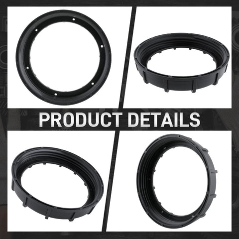Product image showing Drop In Direct Fit Fuel Tank Lock Ring And Fuel Pump Retainer Nut Ring for various Jeep and Dodge models.