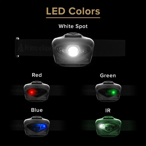 Vizz Tactical LED Headlamp 550 Lumen Power IPX7 Waterproof RGB And IR LEDs in various color settings