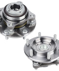 Beefed-Up Front Wheel Bearing And Hub Assembly 950-004 For Toyota 4Runner 2003 To 2019, FJ Cruiser 2007 To 2009, And Tacoma 2005 To 2019, 6 Lug With ABS, Front Axle Hub Replacement, showing top and front views.
