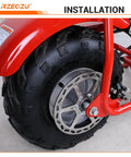 145/70-6 Mini Bike Tire With 6 Inch Rear Rim Assembly Kit for Coleman CT100U, shown installed on a mini bike