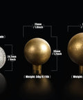 30mm Antique Brass Cabinet Knob Set Of 6 For Dresser Drawer Wardrobe, size comparison with US quarter, shown with dimensions
