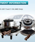 2 Pack Front Wheel Bearing Hub Assembly 515169 For Ford F-150 2015 2016 2017 4WD 6 Bolt ABS Sensor Wire Front Left Or Right