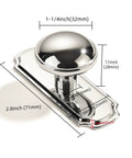 Hella Durable 2 Pack Polished Nickel Cabinet Knobs With Backplates, Solid Zinc Alloy Build, 2.8 Inch Long dimensions illustration.