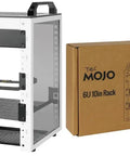 Straight Up Slick 6U Mini Server Rack 10 Inch Desktop Network Cabinet With Translucent Sides And Grip Handles Zero Hassle Install For Home Lab And Audio Visual Gear White Twin Pack with two racks and packaging.