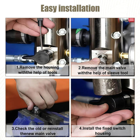 Installation guide for 257352 Prime Spray Valve And Drain Valve Replacement for UltraMax and GMax airless paint sprayers.