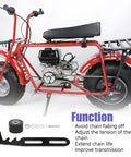Red minibike with Mini Bike Chain Tensioner Adjuster Bracket With Roller Replacement For Predator 212 Coleman Minibike CT200U CT200U EX BT200X CT100U Baja DB30 79cc 224cc GX160 GX200 Engines Powersports Parts.