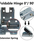 Heavy Duty Folding Hinge Bracket Pair With Self Locking Design And Rock Solid Table Leg Support For Home Shops And Workbenches, spring detail.