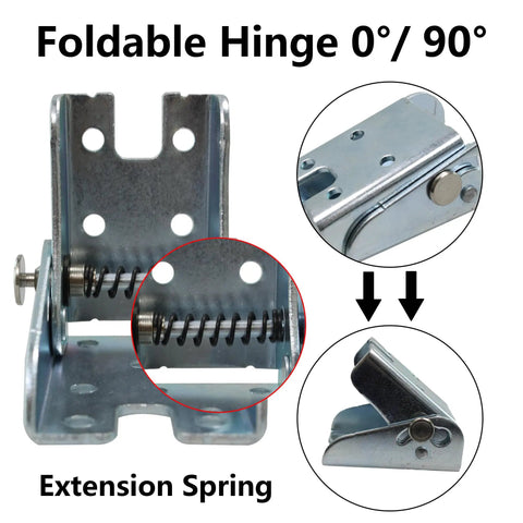 Heavy Duty Folding Hinge Bracket Pair With Self Locking Design And Rock Solid Table Leg Support For Home Shops And Workbenches, spring detail.