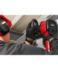 Pro Power One Inch Drive Air Impact Wrench Featuring Lightweight Aluminum Body in use to loosen a bolt.
