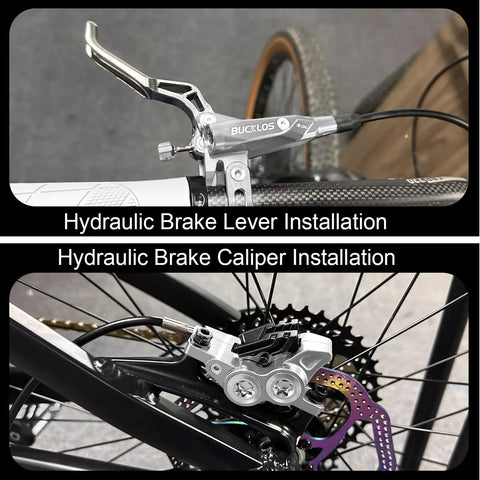Beefy Four Piston Hydraulic Disc Brake Set for Mountain Bikes Ebikes and Fat Bikes Front 850mm Rear 1550mm installation
