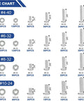 1200-Piece Stainless Steel Machine Screw Set With Storage Case, Phillips Pan Head Screws In 4-40, 6-32, 8-32 And 10-24 Sizes