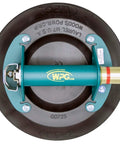 Top view of 9-Inch Metal Handle Suction Cup Lifter for Flat Surfaces, Heavy Duty 150 Lb Load Capacity with red-line vacuum indicator, green handle.