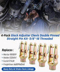 4 Pack Slack Adjuster Clevis Double Pinned Straight Pin Kit 5/8-18 Threaded for heavy duty air brake systems on display