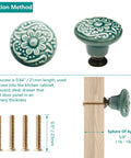 Slick Green Ceramic Cabinet Knobs 12 Piece Set delivering boss level retro style with floral design and mounting method.