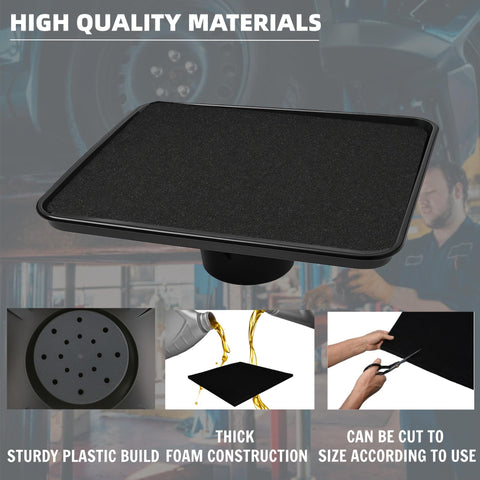 Universal Transmission Drain Pan Kit With No Spill Splash Pads Includes Two 22 Inch Pads Heavy Duty Plastic Oil Change Tray