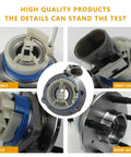 Close-up of 2pc Front & Rear Wheel Hub Bearing Assembly for 2000-2013 Chevy Impala with ABS sensor, highlighting durability and quality.