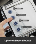 Kickstart Your Day With This Solid Gear Semi Automatic Espresso Maker control panel with buttons for brewing options.