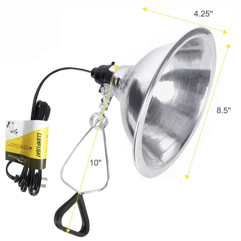 Clamp Lamp With Eight And A Half Inch Aluminum Reflector Up To 150W E26 Socket A Real Workhorse Desk Light For Studio Shop Photography And Indoor Plant Growth 6 Foot Cord Silver Finish No Bulb Included