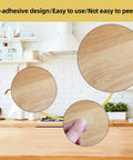648 Pieces Screw Hole Covers Kit With 21mm Wood Textured Stickers PVC Self Adhesive Caps shown on kitchen surfaces