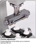 Close-up of Pro Grade Watch Case Back Opener Bench Tool with metal base and adjustable fixture, showing precision parts.
