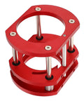 Router Lift Base For Woodworking, Durable Aluminum Alloy And Stainless Steel Build, Effortless Height Adjustment, Table Lifting System With 4 Jaw Clamps, Fits 64mm And 66mm Routers red aluminum router lift base with steel guide rods