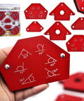 Rosfix Magnetic Welding Angle Set x6 Stainless Steel Fixed Angle for Metal Positioning showing red brackets with angle markings.