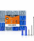 Heavy Duty Concrete Anchors And Screws Kit For Drywall Masonry And Brick 180 Piece Wall Hanger Set with drill bits