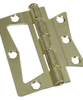 Built Tough Brass Surface Mount Hinges Two Pack Dead Simple Install Cabinet Hardware With Removable Pin No Mortising Needed, brass hinge close-up.