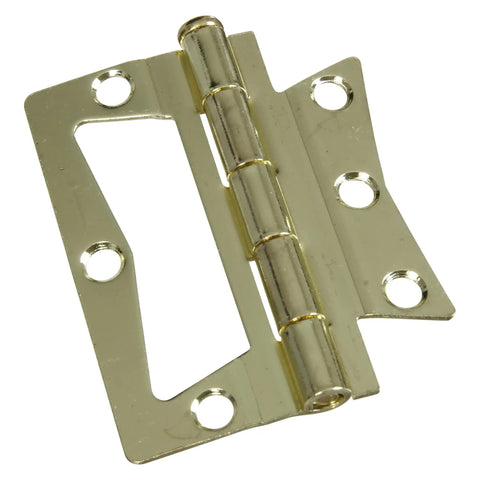 Built Tough Brass Surface Mount Hinges Two Pack Dead Simple Install Cabinet Hardware With Removable Pin No Mortising Needed, brass hinge close-up.