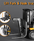 Mini RC Forklift Toy With Remote Control 2.4GHz 2 In 1 Lift Fork And Hook Truck With Lights And Sounds Realistic Forward Backward Motion