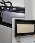 Bulletproof 2U Wall Mount Network Cabinet Featuring Lockable Solid Door And Heavy Gauge Black Steel Frame with cables and equipment visible.