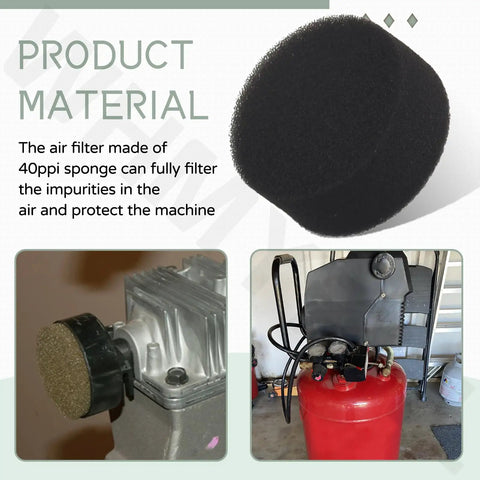 8 Pack 2 Inch Round Air Compressor Intake Filter Replacement Set CAC1372 CAC1373 D24233 D24235 40 PPI Sponge Filter