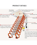 Electric Remote Control Attic Ladder With Hassle Free Pull Down Operation showing details of titanium-magnesium alloy frame and design.