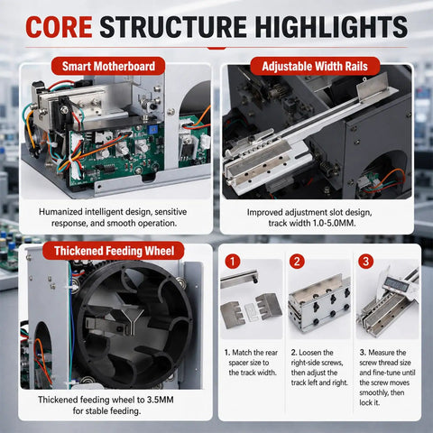 Core structure highlights of Heavy Duty Automatic Screw Feeder Machine With Smart Precision Counting Capabilities.