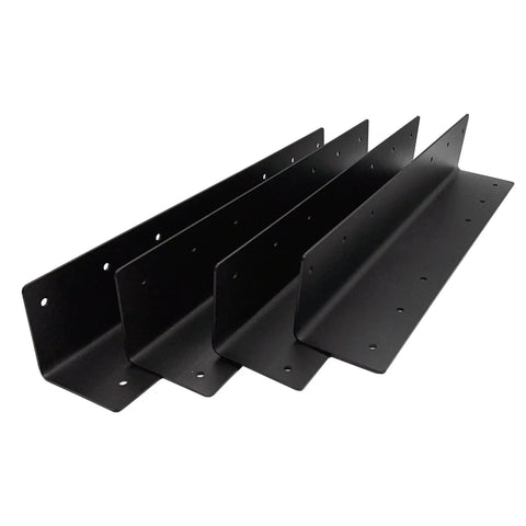 4-Piece 17-Inch Garden Raised Bed Corner Brackets With Screws For 20-24 Inch Lumber Black Powder Coated Steel 2mm Thick