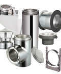 No Mess Through The Wall Chimney Kit Featuring A Spark Guard Cap For Six Inch Class A Double Wall Pipe Built Like A Rock With 304 Stainless Steel components.