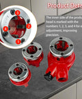 Close-up of Pro Grade BSPT Pipe Threader Ratchet Kit with numbered dies for precision threading in heavy duty steel construction.