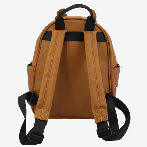 Back view of Snag This Totally Rad Scooby Doo Big Face Mini Backpack Purse crafted from premium faux leather with padded straps.