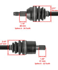 Rear Right Complete CV Joint Axle For Honda Rancher 420 TRX420FA TRX420FPA 4x4 AT EPS 2009 2014, 24/22 spline
