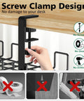 Under Desk Cable Management Tray No Drill Easy Install Steel Wire Organizer with clamp design shown under desk