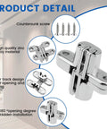 Hidden Cabinet Hinges 1-3/4 Inch 180 Degree Invisible Cross Swing No Visible Hardware Frameless Cabinets With Screws Zinc Alloy 6 Pack Folding Doors Cupboards Wooden Boxes
