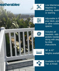 Premium White Vinyl Porch And Deck Railing Kit For Balconies Patios And Outdoors on a deck with tropical plants and ocean view.