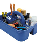 Sturdy Plastic Tote Cleaning Caddy With Handle For Tools And Supplies Eighteen Point Three Eighths Inch Blue Organizer