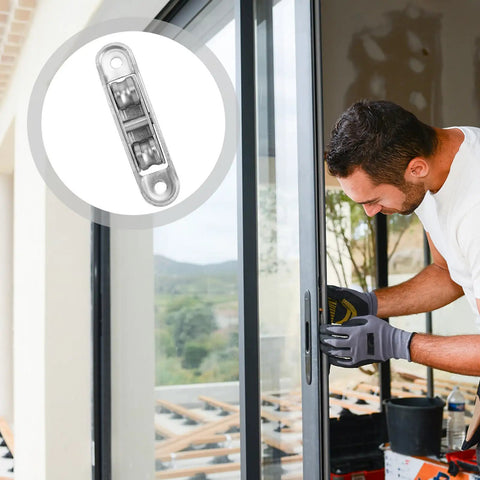 Slick Gliding Heavy Duty Nylon Roller Wheels With Double Bearings For Sliding Patio Doors And Windows Silent Operation Replacement Pulleys in installation.