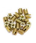 Heavy Duty 20 Piece Self Tapping Thread Inserts With Inner M12 1.75 And Outer M16 1.5 Made From Tough 302 Carbon Steel, golden thread inserts.