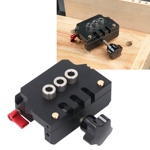 Pro Grade Self Centering Doweling Jig Kit With 6Mm 8Mm 10Mm Drill Bits Aluminum Alloy Portable Wood Dowel Punch Locator