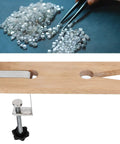 Wooden Jewelers Bench Pin With Heavy Duty C Clamp Slotted Jewelry Work Holder for Ring Polishing and Soldering Craft