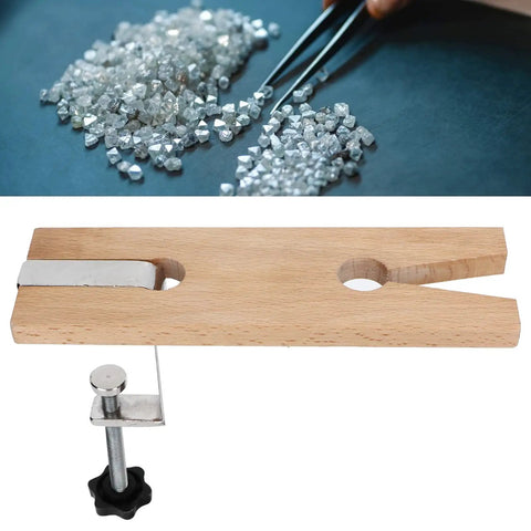 Wooden Jewelers Bench Pin With Heavy Duty C Clamp Slotted Jewelry Work Holder for Ring Polishing and Soldering Craft